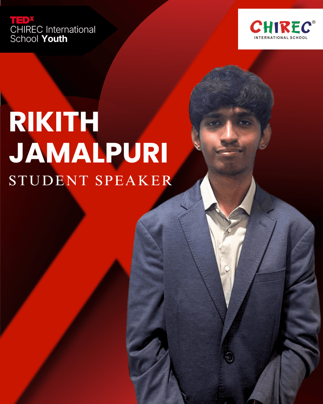 Rikith is a 12th grade CBSE student hoping to pursue economics and finance. When he’s not at an MUN strengthening his articulation skills and love for policy you’ll probably find him appealing to the umpire for a lbw that’s clearly not out! His friends call him an enthusiastic yapper- someone who can go on and on, about absolutely nothing. As a frequent baker he’s always trying to master intricate dishes which are bound to go south. His brownies are a school favourite! He is ecstatic to be part of the TedX team as a speaker and can’t wait till the day of the event!